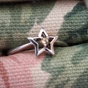 Silver Star Openwork Ring with Center Accent